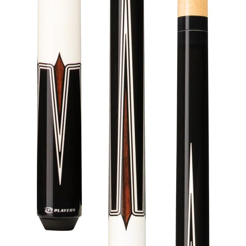 Players G4109 Cue Stick - Midnight Black with Ivory and Cocobolo Points