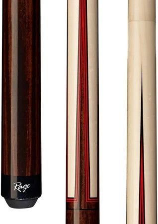 Rage RG107 Cue Stick - Sneaky Pete Brown w/ Red