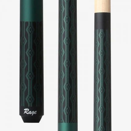 Rage RG116 Cue Stick - Modern Peacock Green &amp; Black Pattern