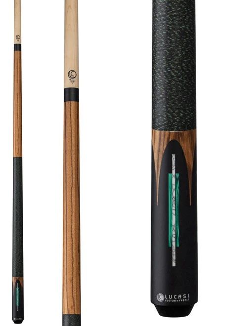 LUCASI LUX60 matte Zebrawood Malachite and White Cue Stick