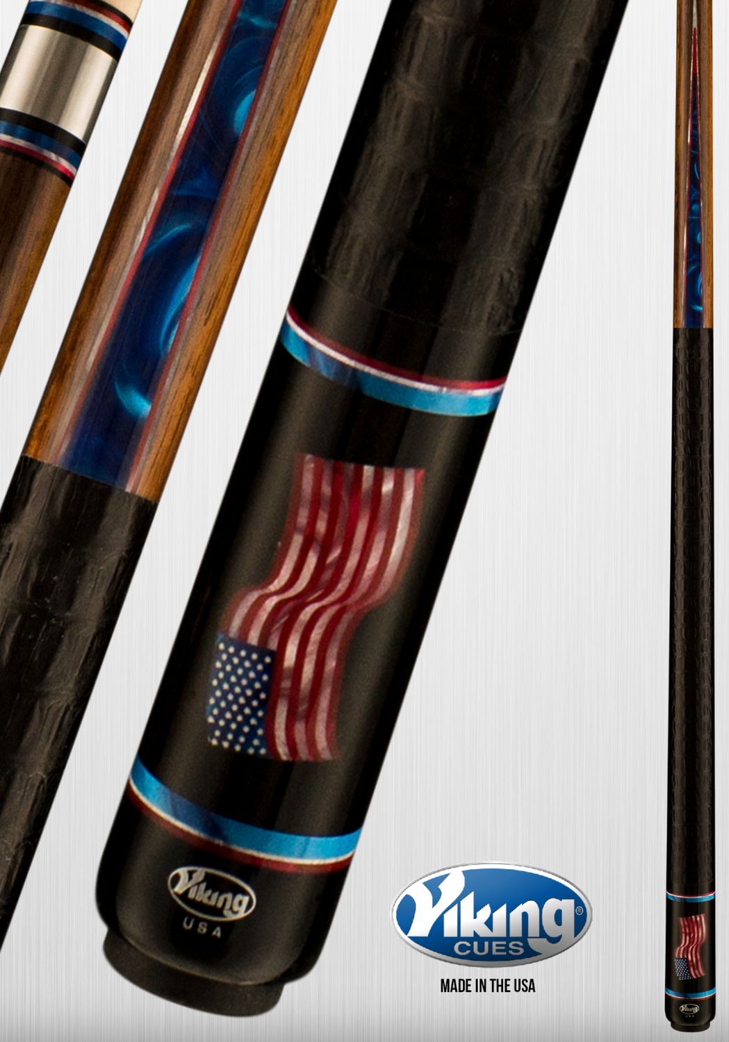 Viking Defender DF0500 Cue Stick with upgraded Siege Carbon Fiber Shaft - 12.5mm