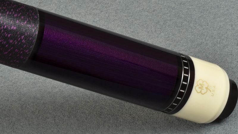 G237-G03 McDermott Purple Cue Stick with Purple &amp; Black Linen Wrap