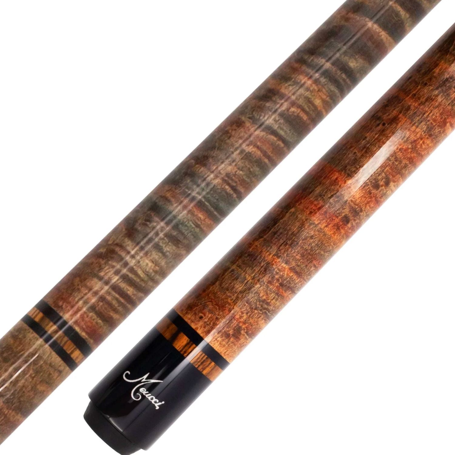 Meucci All Natural Wood Series Cue - Rainbow with Meucci Carbon Pro 12.5 shaft upgrade