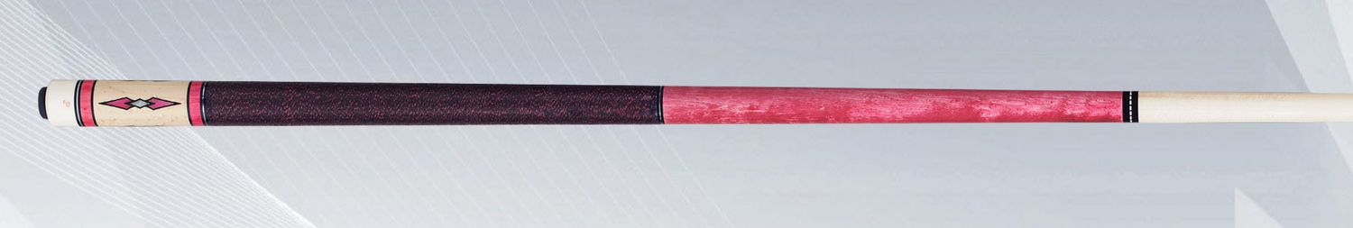 JP04-S Pechauer Custom Cue Stick 12.75mm - PINK Stain w/ Pink/Blk Linen Wrap