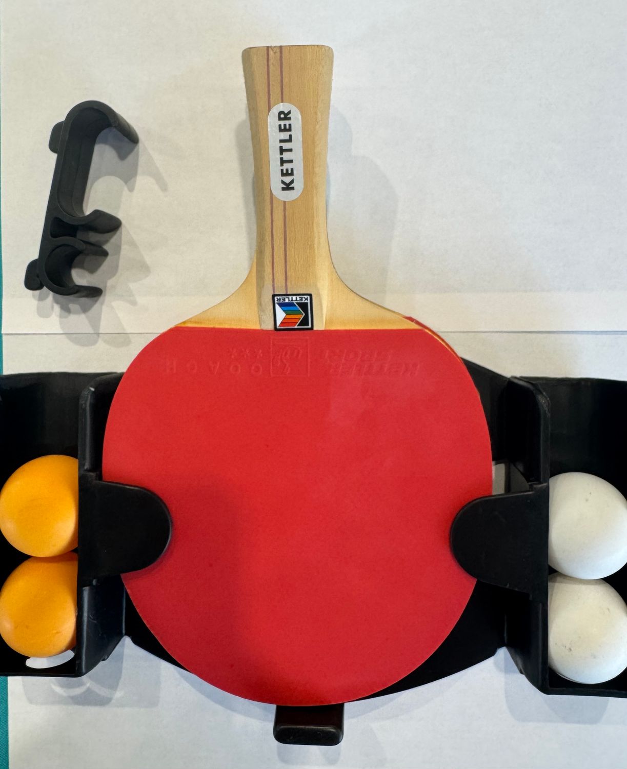 Ping Pong Holder for 6 Ping Pong Balls &amp; 2 Paddles