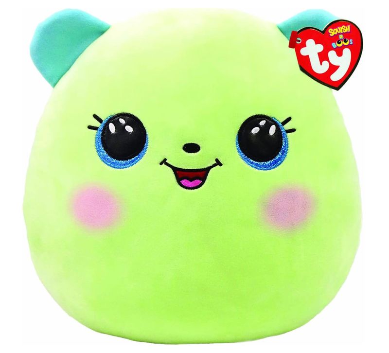 TY Squish A Boo Clover Green Bear Plush 10&quot; Super Soft Stuffed Animal