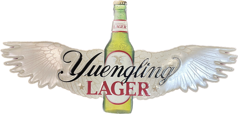 Yuengling Lager Bottle Wings Metal Sign 44" x 22"