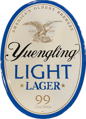 Yuengling Light Lager Oval Metal Tin Sign
