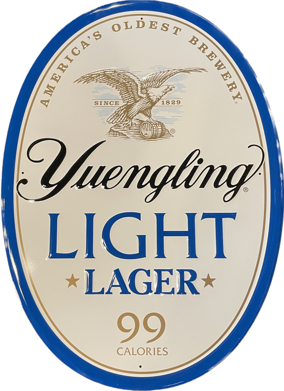 Yuengling Light Lager Oval Metal Tin Sign