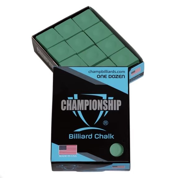 Championship Billiard Chalk Tour Green Box of 12
