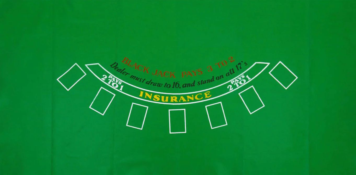 BLACKJACK GAME FELT LAYOUT 36 X 72 INCH