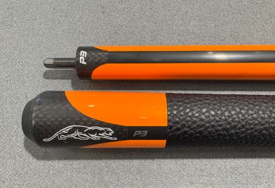 Predator P3 Orange Pool Cue Stick- Lux Leather Wrap -w/ Predator