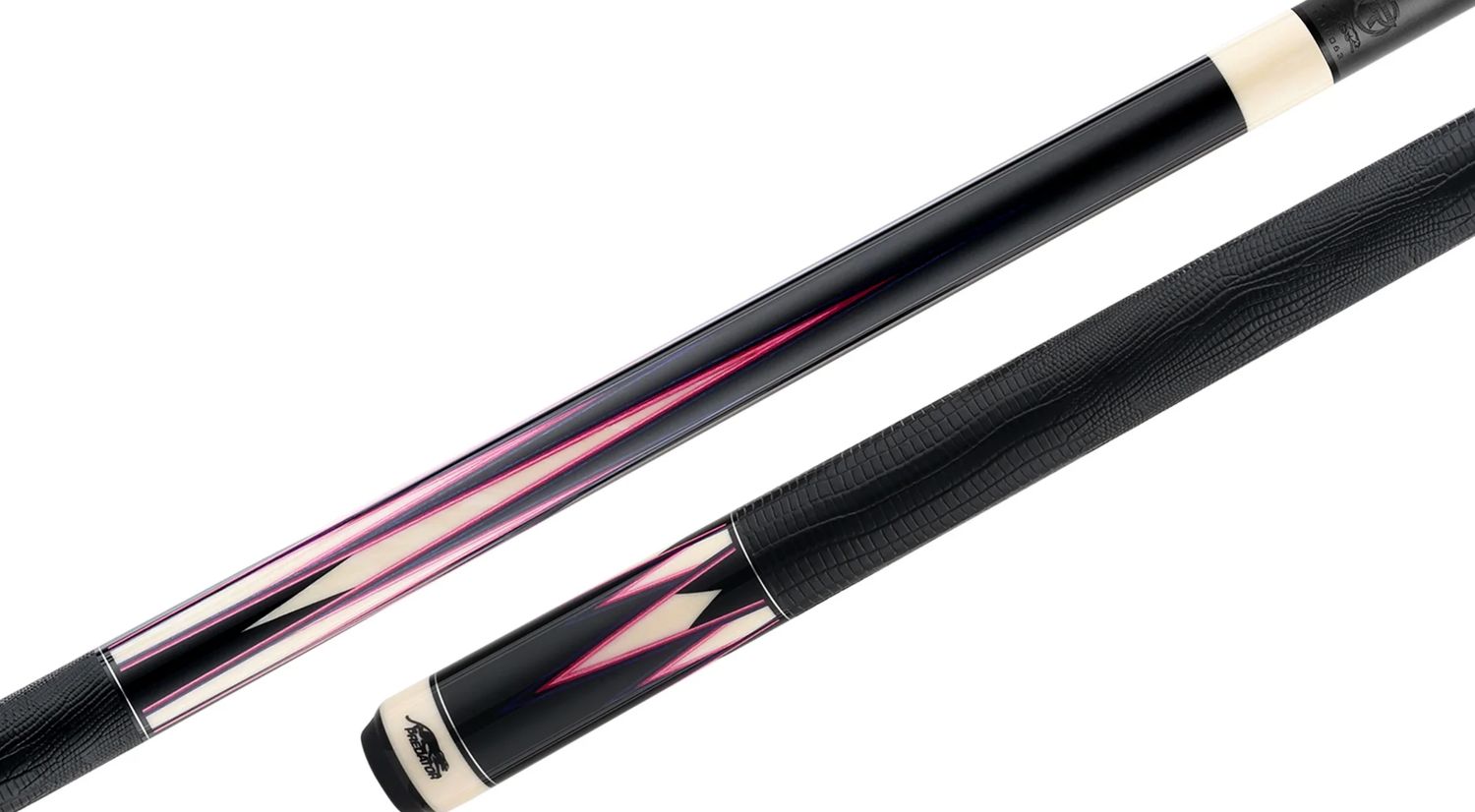 Predator LIMTED EDITION  True Splice 16 GEN 3 Cue Stick Leather Wrap Ebony with Purple / Pink Points- BUTT ONLY
