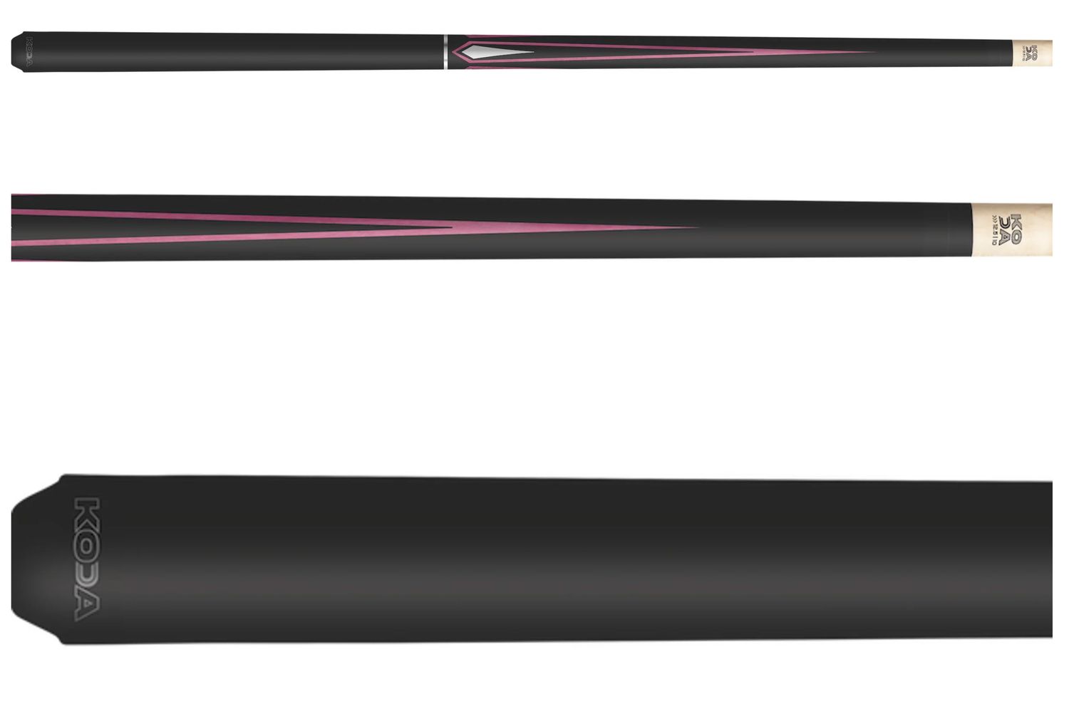 Koda KD47PK Onyx, Chrome &amp; Pink Wrapless Cue Stick