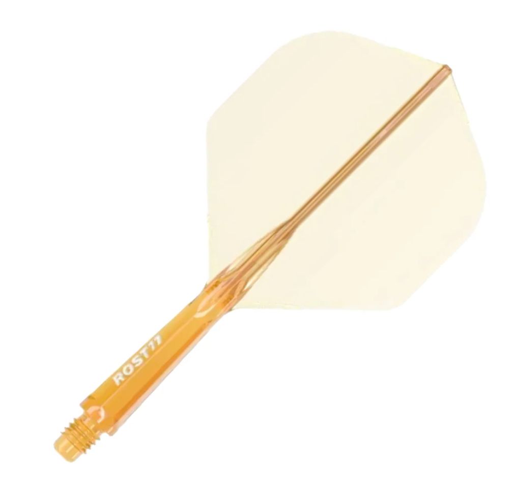 Cuesoul Rost 77 Integrated Dart Flights - Standard Clear Orange (M) 28mm
