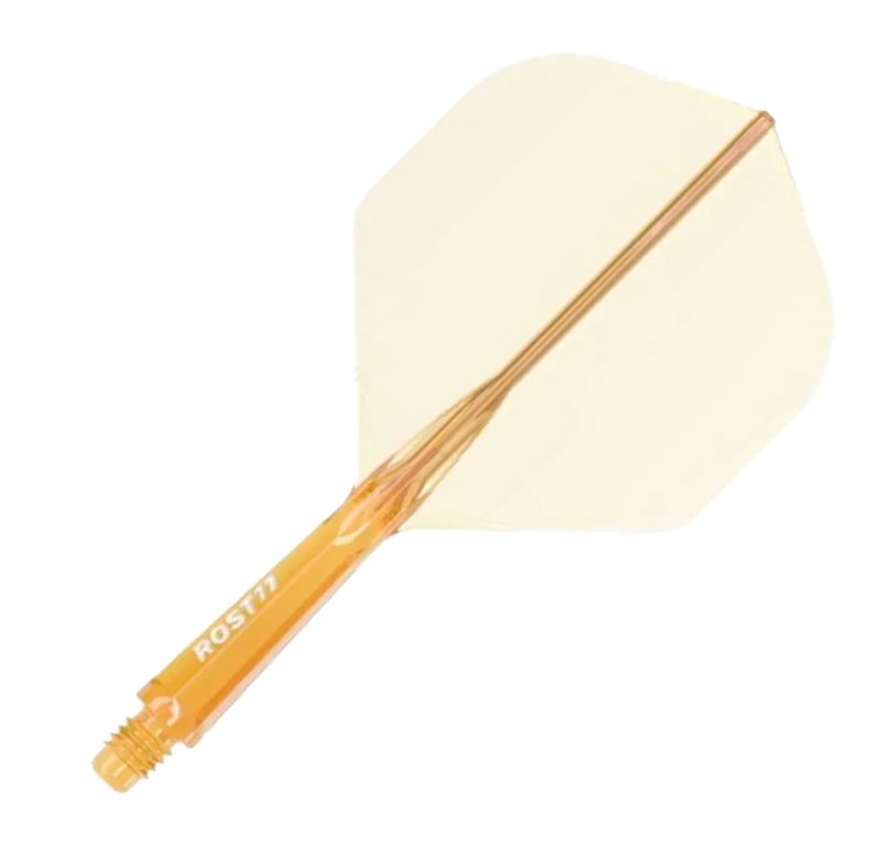 Cuesoul Rost 77 Integrated Dart Flights - Standard Clear Orange (M) 28mm