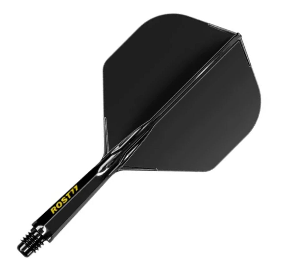 Cuesoul Rost 77 Integrated Dart Flights - Standard Black (M) 28mm