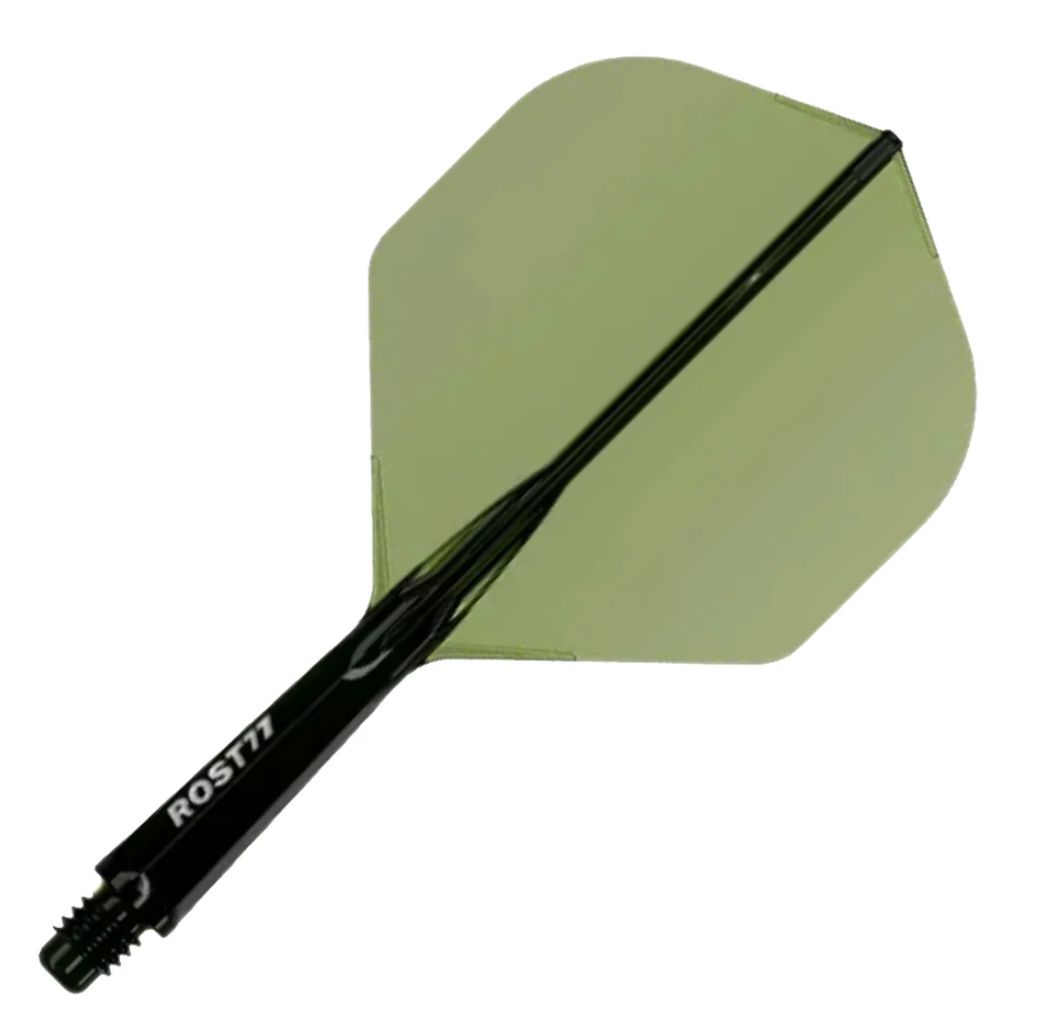 Cuesoul Rost 77 Integrated Dart Flights - Standard Clear Green (L) 33mm