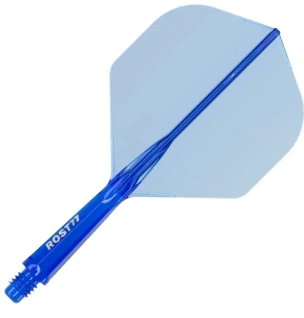 Cuesoul Rost 77 Integrated Dart Flights - Standard Clear Blue (L) 33mm
