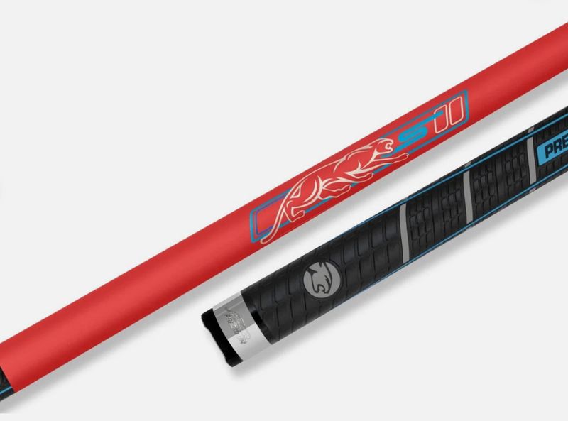 Predator Sport 2 - 3 Matte Red Pool Cue Stick with Sport Wrap uni-loc joint - Predator REVO 12.4 mm Shaft for Uni-Loc QR Joint - White Vault Plate