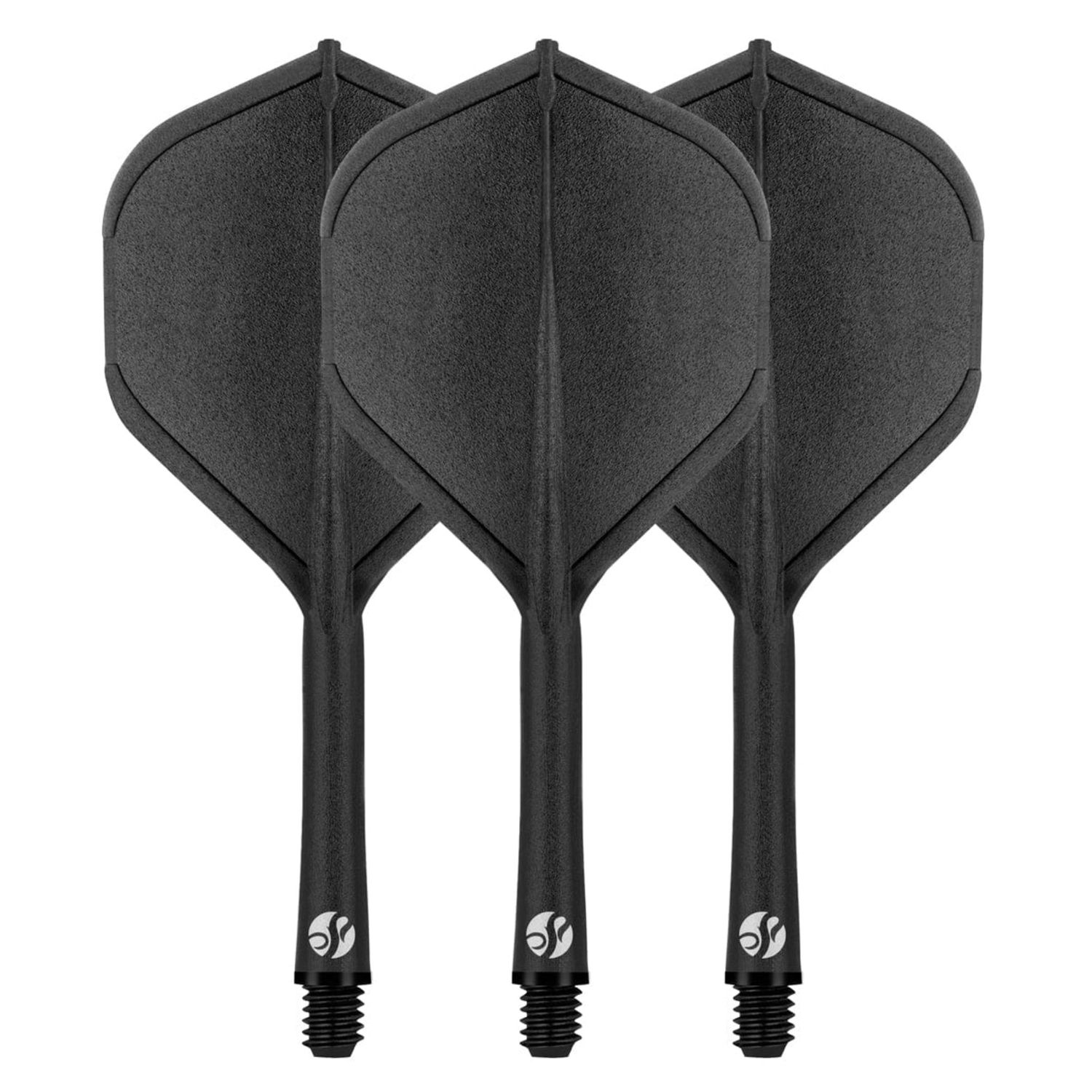 Shot Flight Deck- One Piece dart flight and shaft system - Inbetween - BLACK