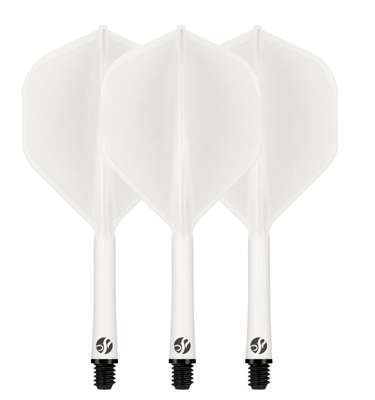 Shot Flight Deck- One Piece dart flight and shaft system - MEDIUM - White