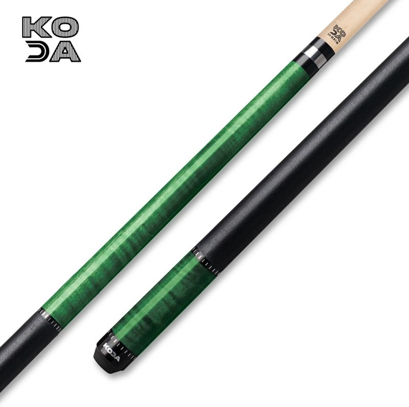 KD34 KODA GREEN CURLEY CUE STICK WITH BLACK LINEN WRAP