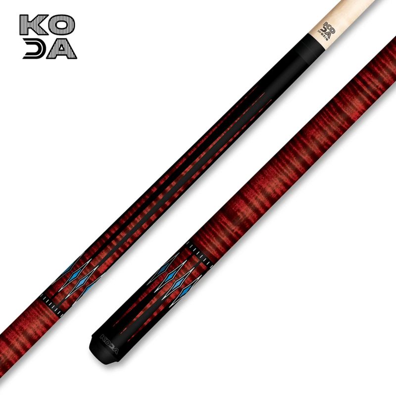 KODA KD55RD RED CURLY / BLACK  8PT CUE STICK