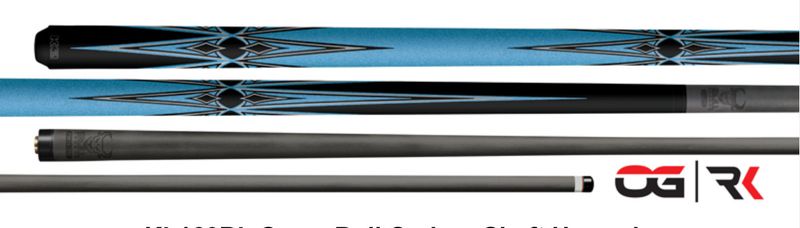 KODA KL160BL CUE STICK BLUE, BLACK &amp; SILVER WITH BULL CARBON SHAFT