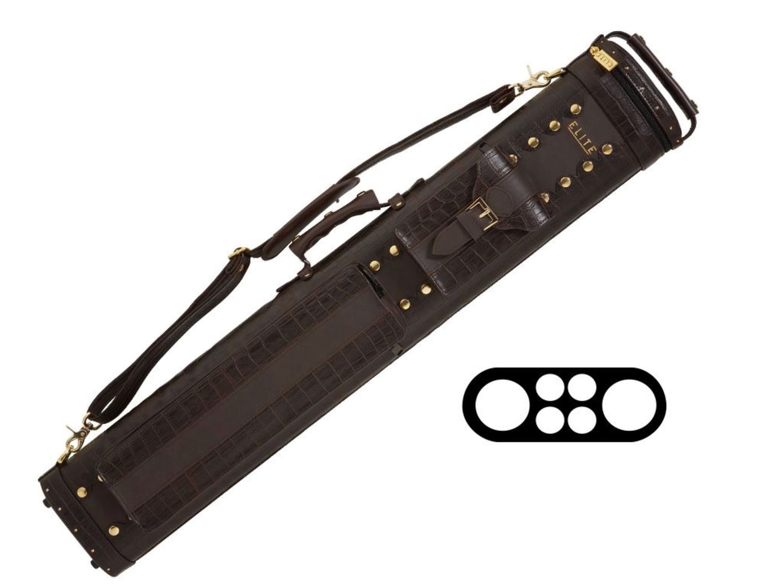 ELITE BROWN 2X4  BROWN LEATHER CLASSIC HARD CASE