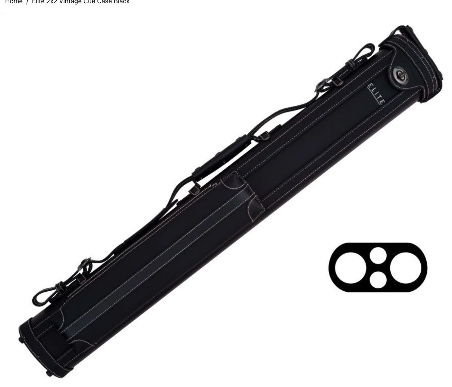 BLACK Elite 2x2 VINTAGE Hard Cue Case ECV22