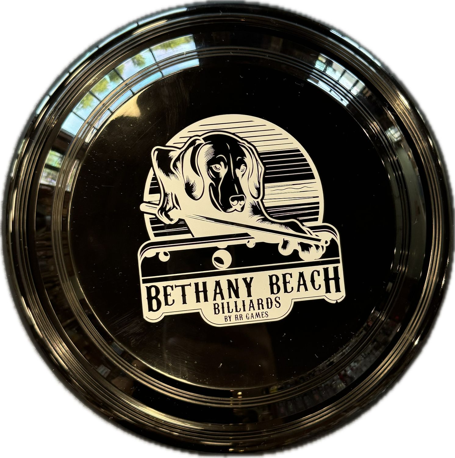 BETHANY BEACH BILLIARDS DOG FRIENDLY FRISBEE - BLACK