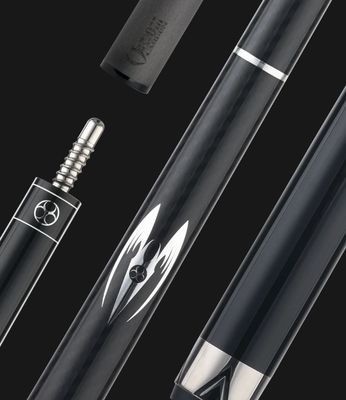 Poison Maelith Pool Cue Stick  - Gen 1 - Black with Black - No wrap  with 12.4mm Venom Carbon Fiber Shaft