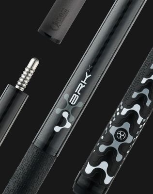 Poison VX Classic Jump / Break Cue Stick Gen1 - Black and Gray - VX Wrap with 13mm Venom Carbon Shaft