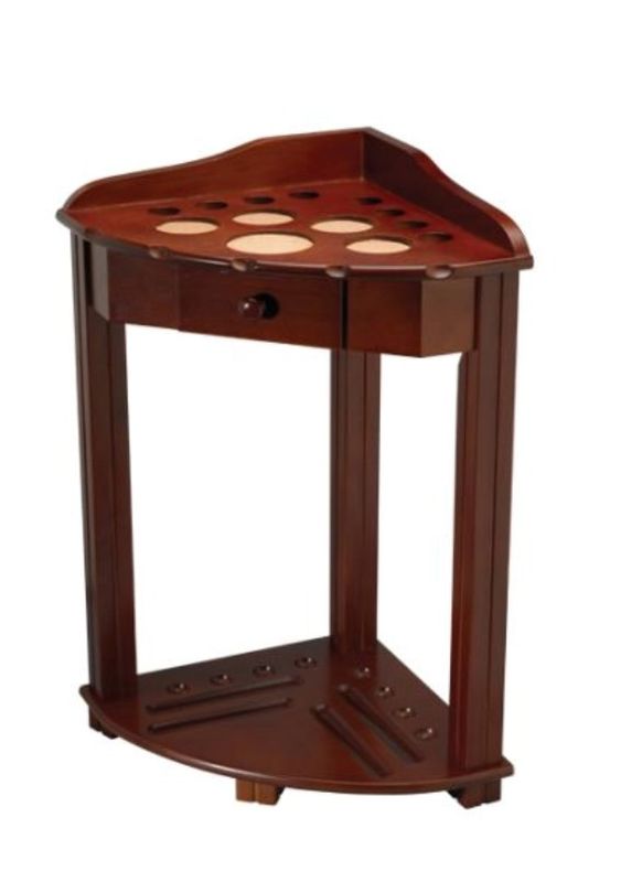 FrH8-8 Cue Deluxe Floor Rack with Drawer-Chocolate Brown