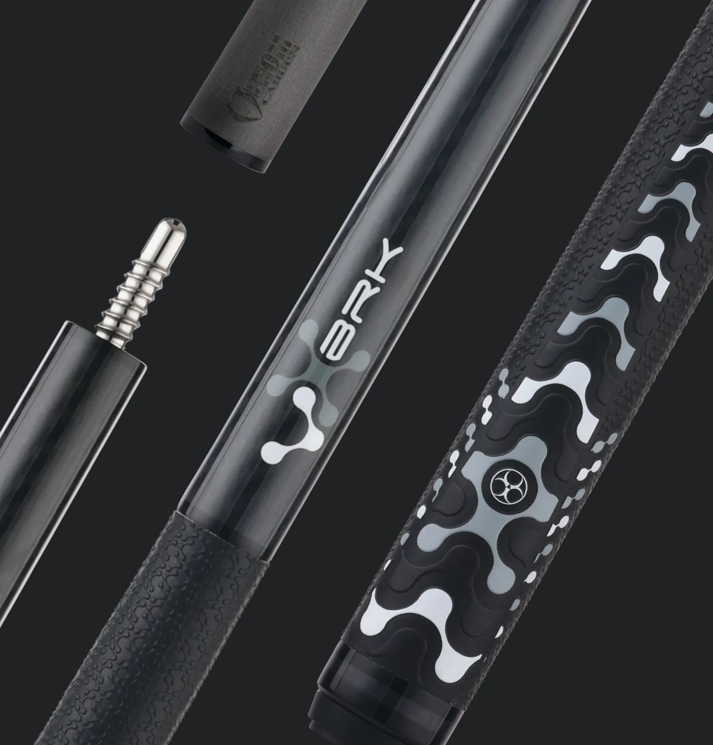 Poison VX Classic Break Cue Stick Gen1 - Black and Gray - VX Wrap with 13mm Venom Carbon Shaft