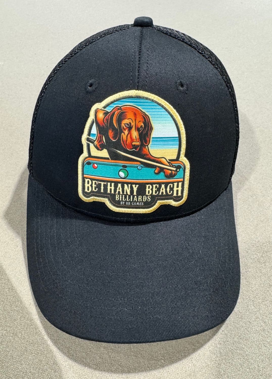 ​Bethany Beach Billiards Adjustable Adult Hat Baseball Cap - ​Black