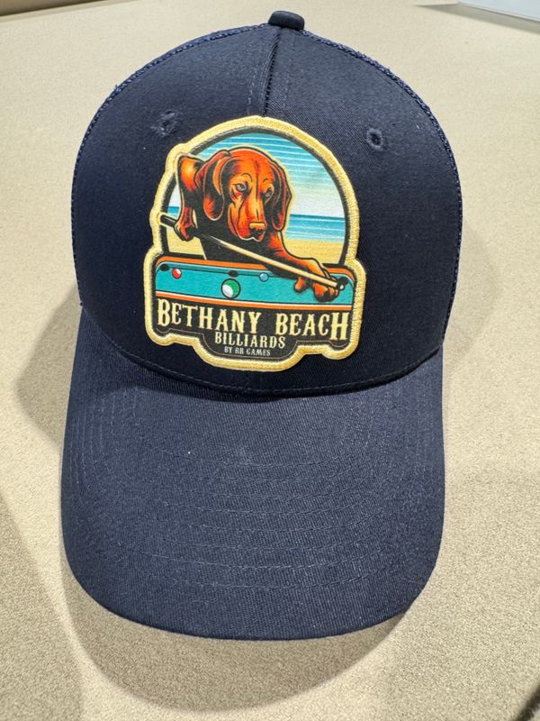 ​Bethany Beach Billiards Adjustable Adult Hat Baseball Cap - ​Navy