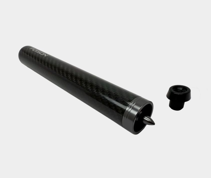 Black Carbon Fiber Extension for Poison Carbon Cue Sticks with Extension Bumper - 8.5"