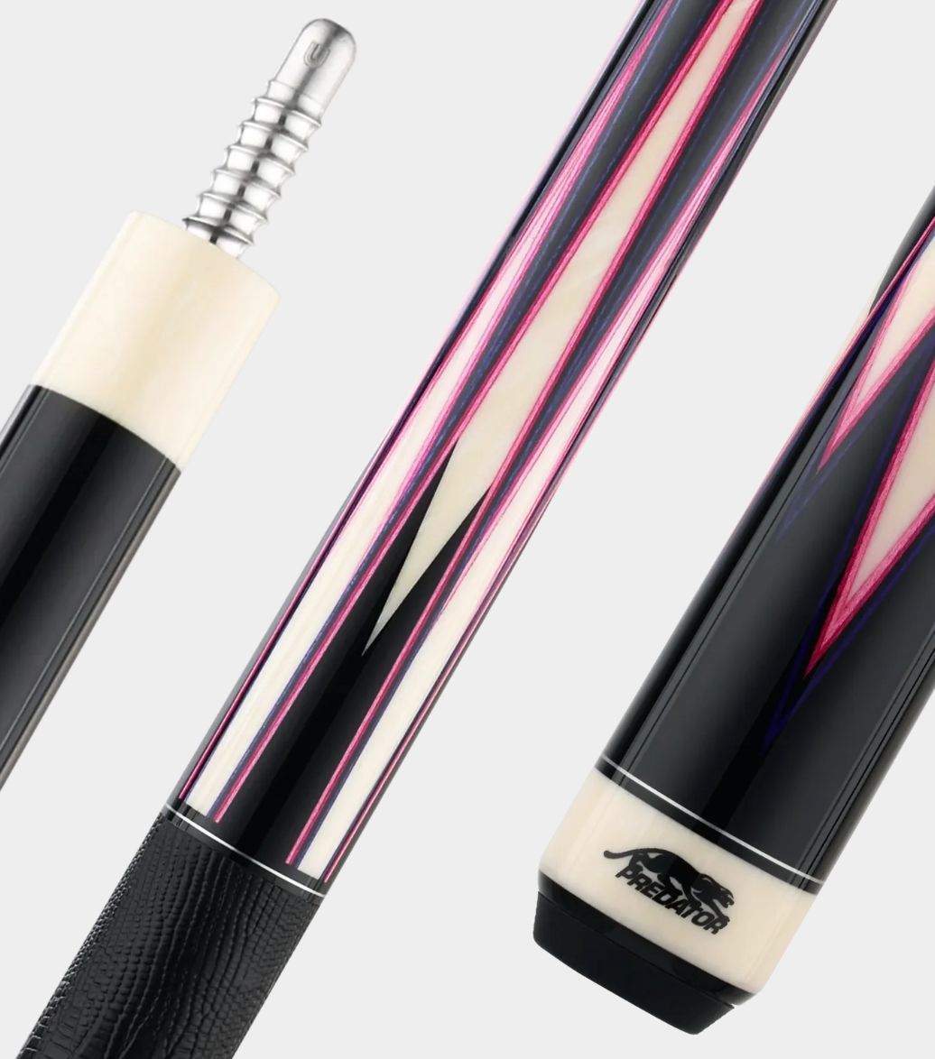 PREDATOR LE True Splice 16 pool cue stick - Ebony &amp; Pink - Leather Wrap Butt Only - Radial Joint