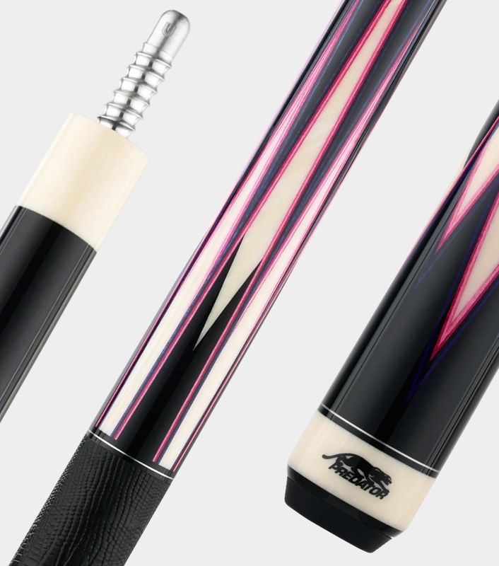 PREDATOR LE True Splice 16 pool cue stick - Ebony &amp; Pink - Leather Wrap Butt Only - Radial Joint