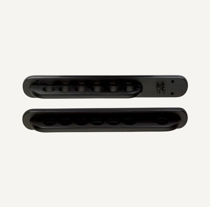 BLACK 6 CUE DELUXE  CUE STICK RACK W/ BRIDGE