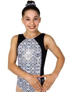Bizzare Black and White Gymnastics Leotard