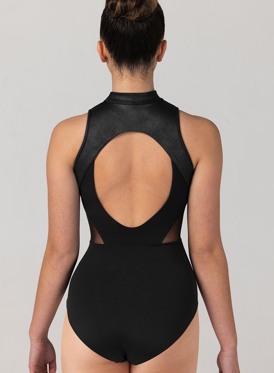 Zip front pleather