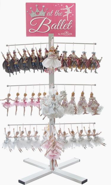 Nutcracker Ballet Ornamentasstmt W/Rack 72P