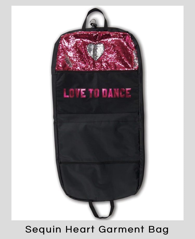 Danznmotion sequin heart garment bag