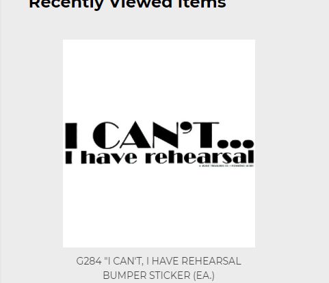 I can&#39;t I have rehearsal bumper sticker