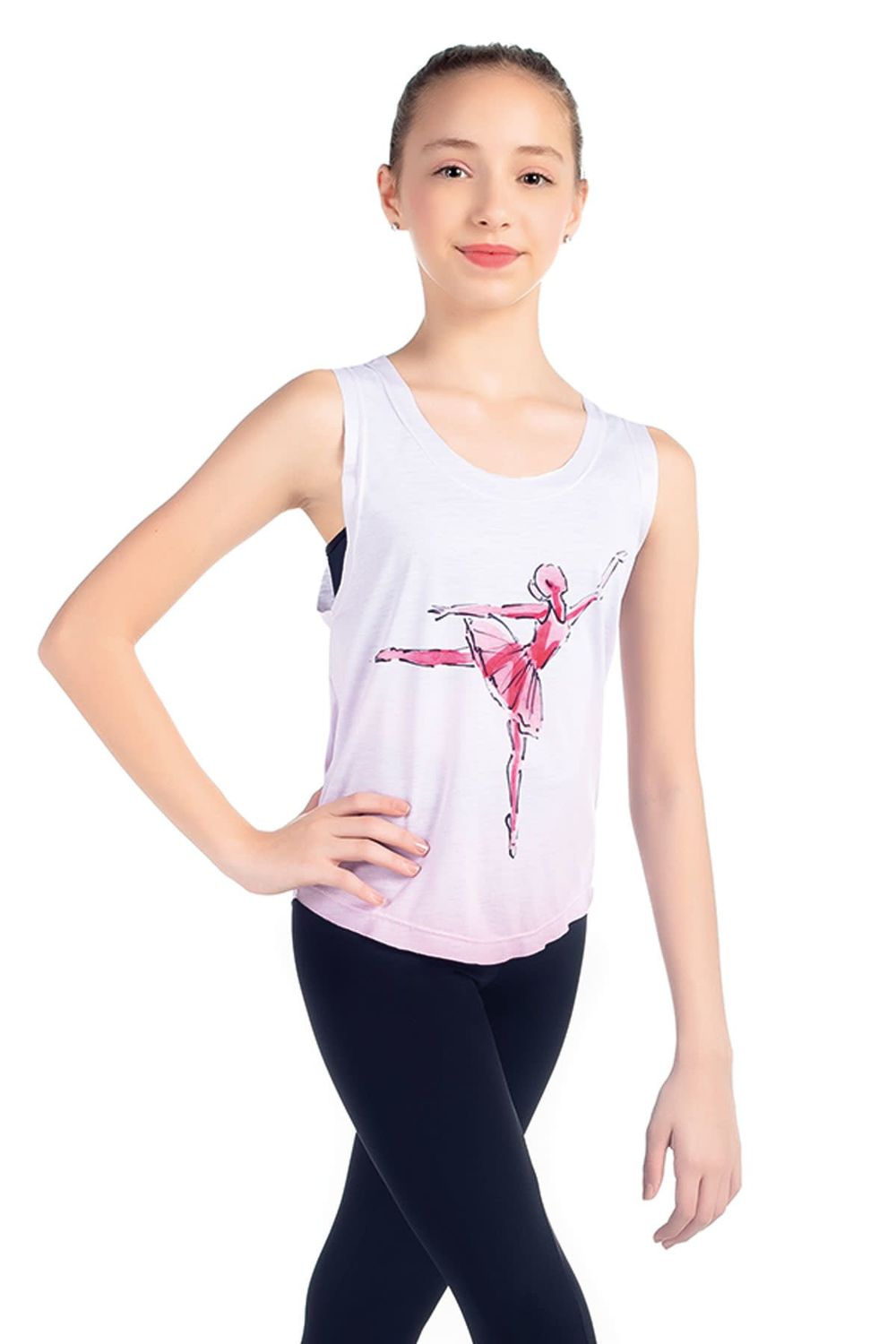 SoDanca Kids Ballet Dancer Arebesque Tank, Size: 6x-7