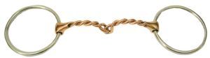 Twisted wire snaffle with loose rings (copper or stainless mouthpiece)