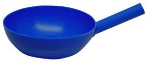 Plastic feed scoop - large round blue plastic